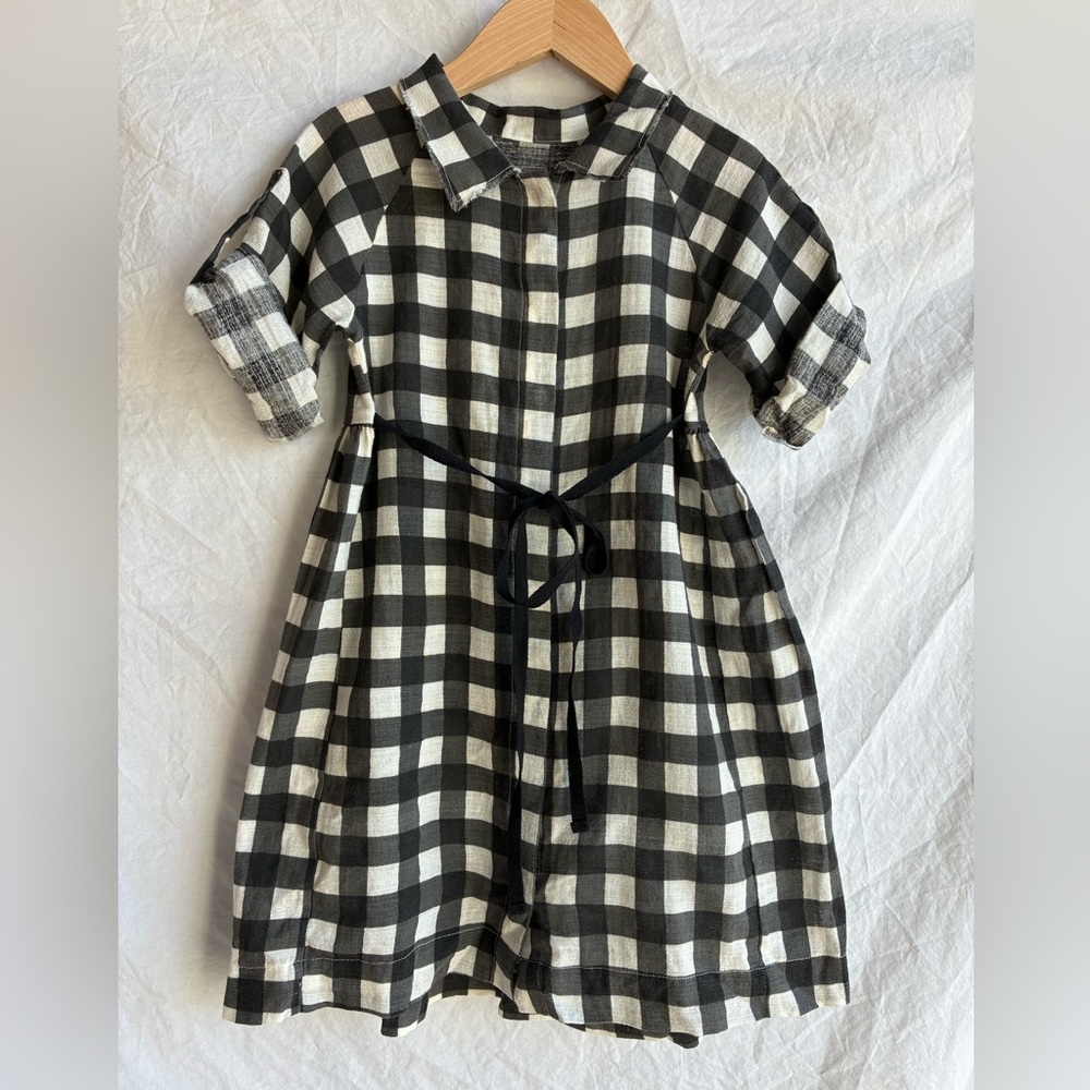 Little Creative Factory Cotton Gingham Short Sleeve Dress 6Y